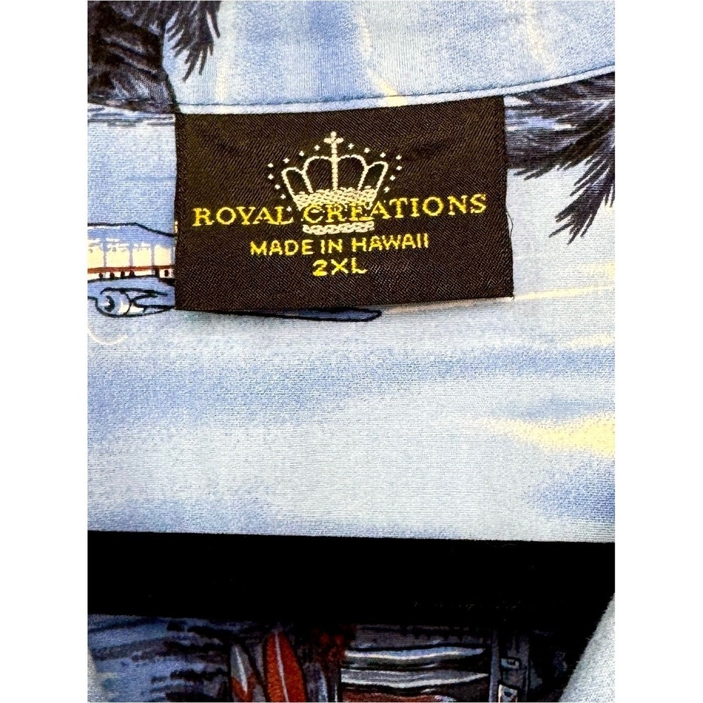 Royal Creation 2XL Men Aloha Hawaiian short sleeve Button up Shirt classic car - Picture 5 of 6